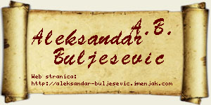 Aleksandar Bulješević vizit kartica